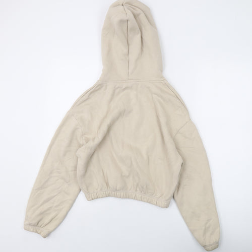 Zara Womens Beige Cotton Pullover Hoodie Size S Pullover