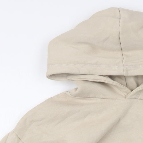 Zara Womens Beige Cotton Pullover Hoodie Size S Pullover