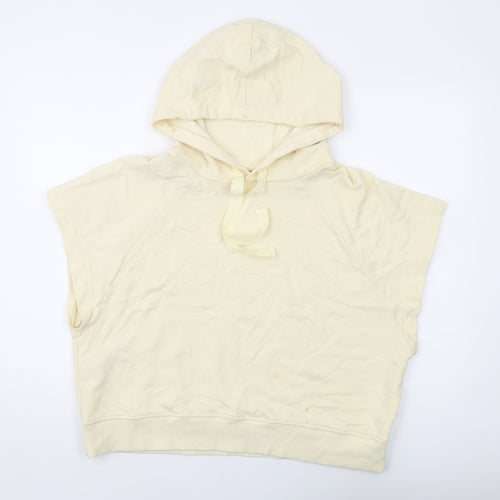 Mango Womens Ivory Cotton Pullover Hoodie Size M Pullover