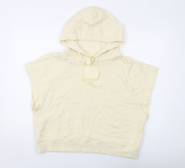 Mango Womens Ivory Cotton Pullover Hoodie Size M Pullover
