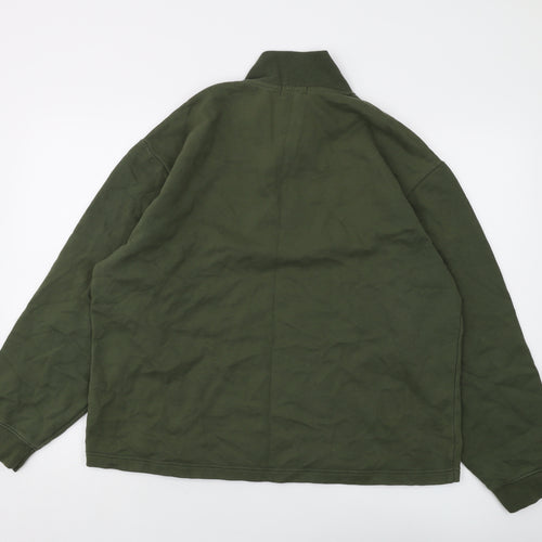 To-man Mens Green Cotton Pullover Sweatshirt Size L