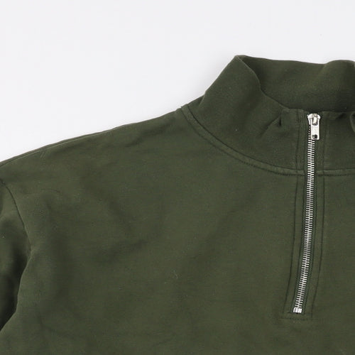 To-man Mens Green Cotton Pullover Sweatshirt Size L