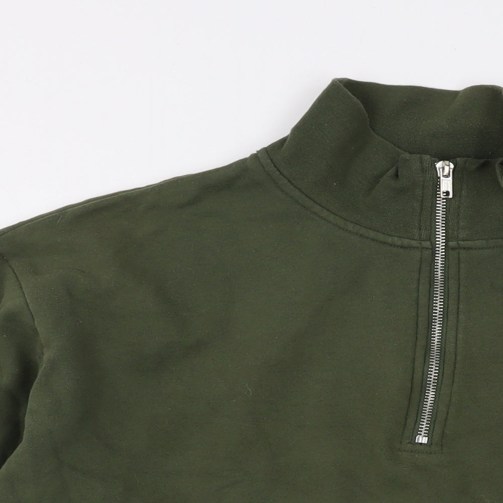 To-man Mens Green Cotton Pullover Sweatshirt Size L