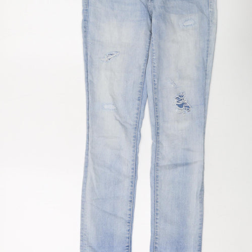 Gap Womens Blue Cotton Straight Jeans Size 25 in L28 in Regular Button