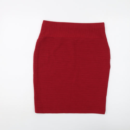 Marks and Spencer Womens Red Acrylic Mini Skirt Size 14