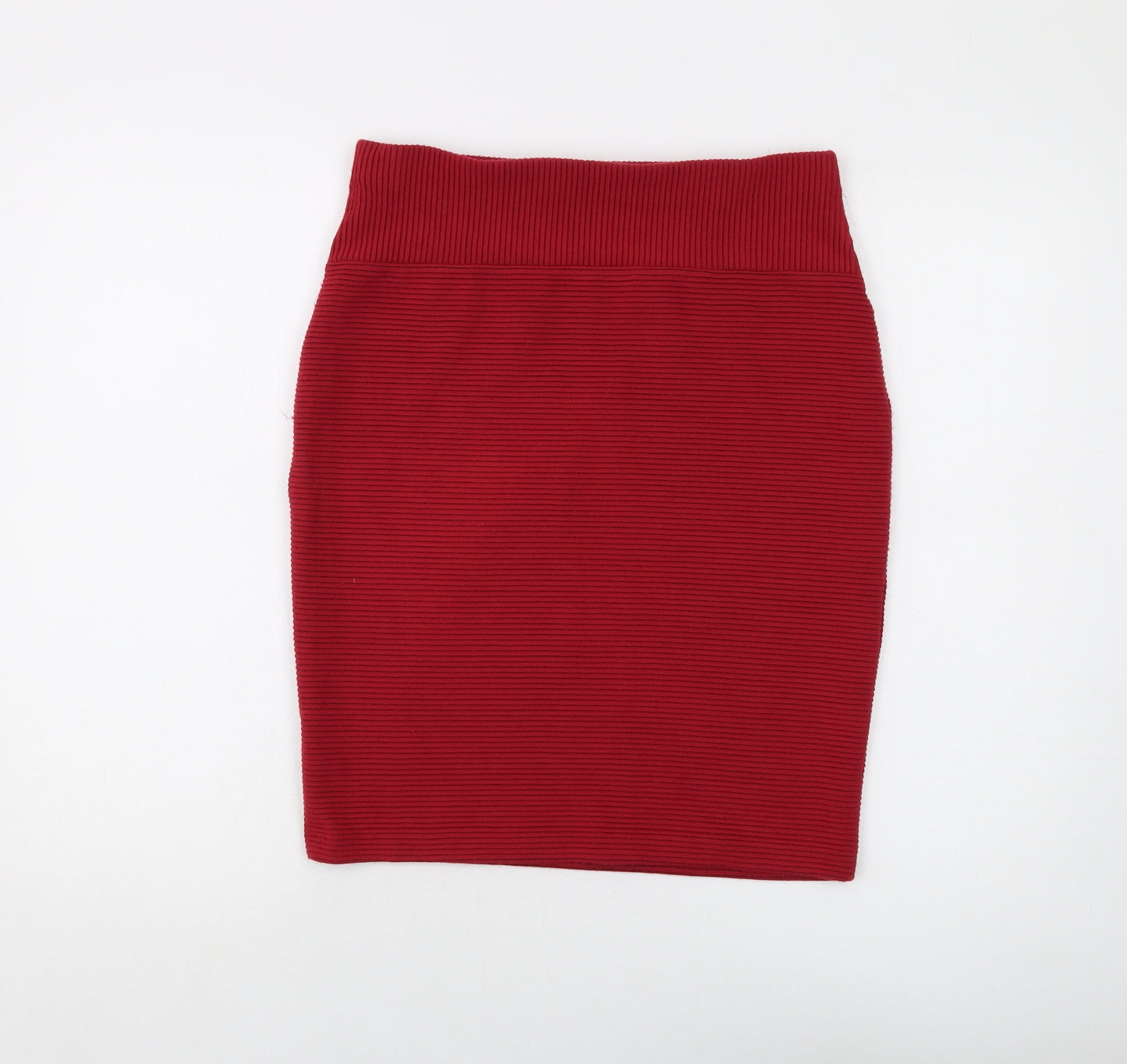 Marks and Spencer Womens Red Acrylic Mini Skirt Size 14