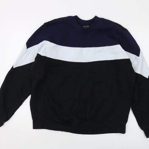 Boohoo Mens Black Cotton Pullover Sweatshirt Size XL