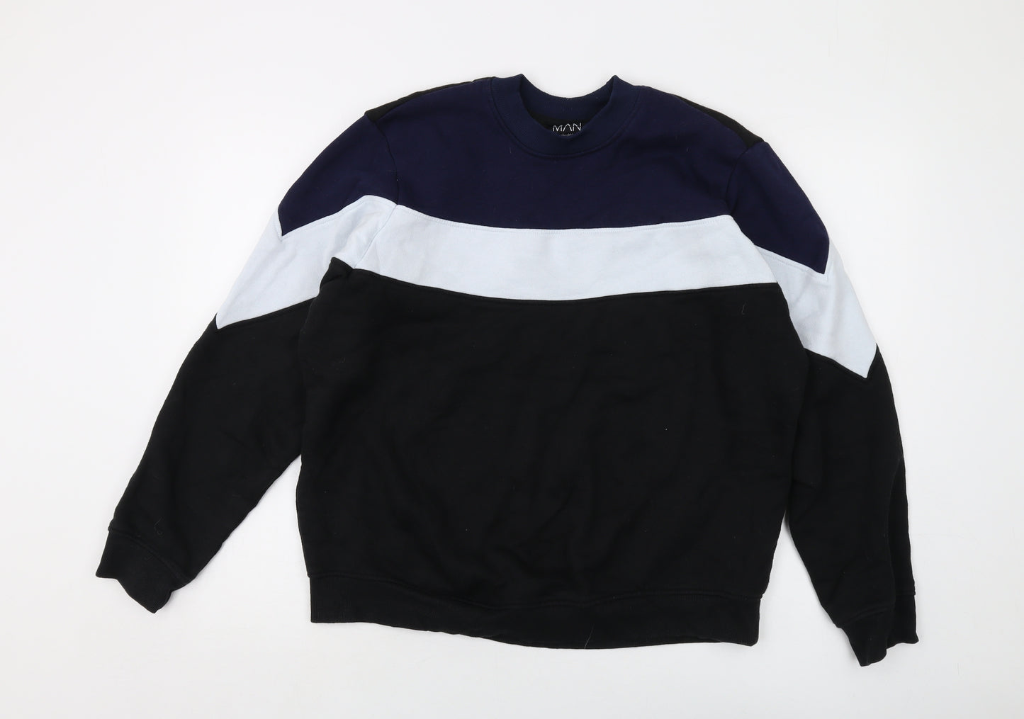 Boohoo Mens Black Cotton Pullover Sweatshirt Size XL