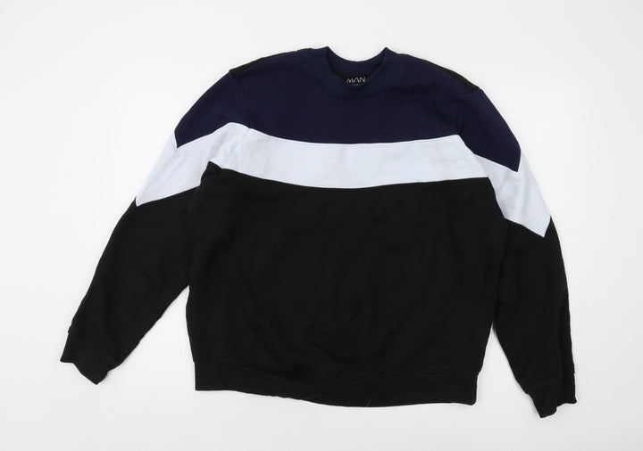 Boohoo Mens Black Cotton Pullover Sweatshirt Size XL