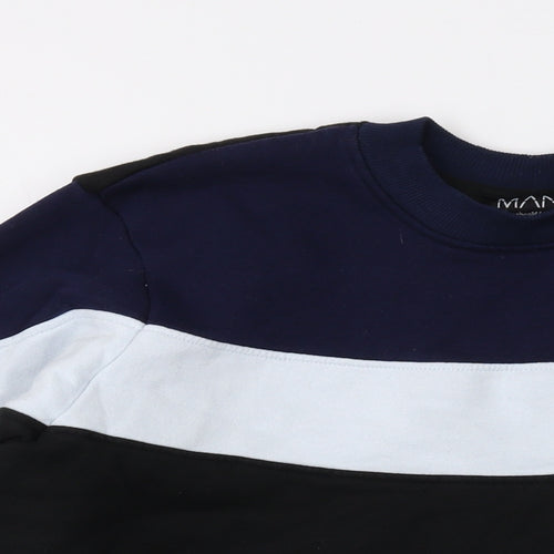 Boohoo Mens Black Cotton Pullover Sweatshirt Size XL