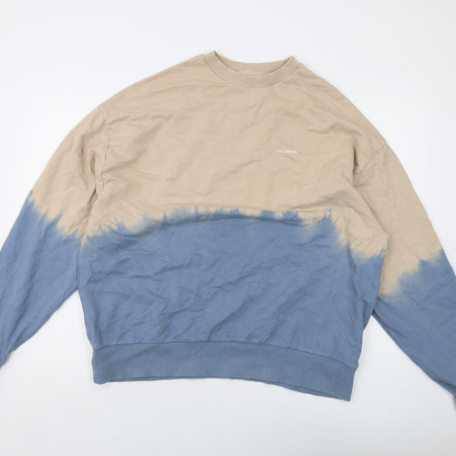 COLLUSION Mens Beige Cotton Pullover Sweatshirt Size S