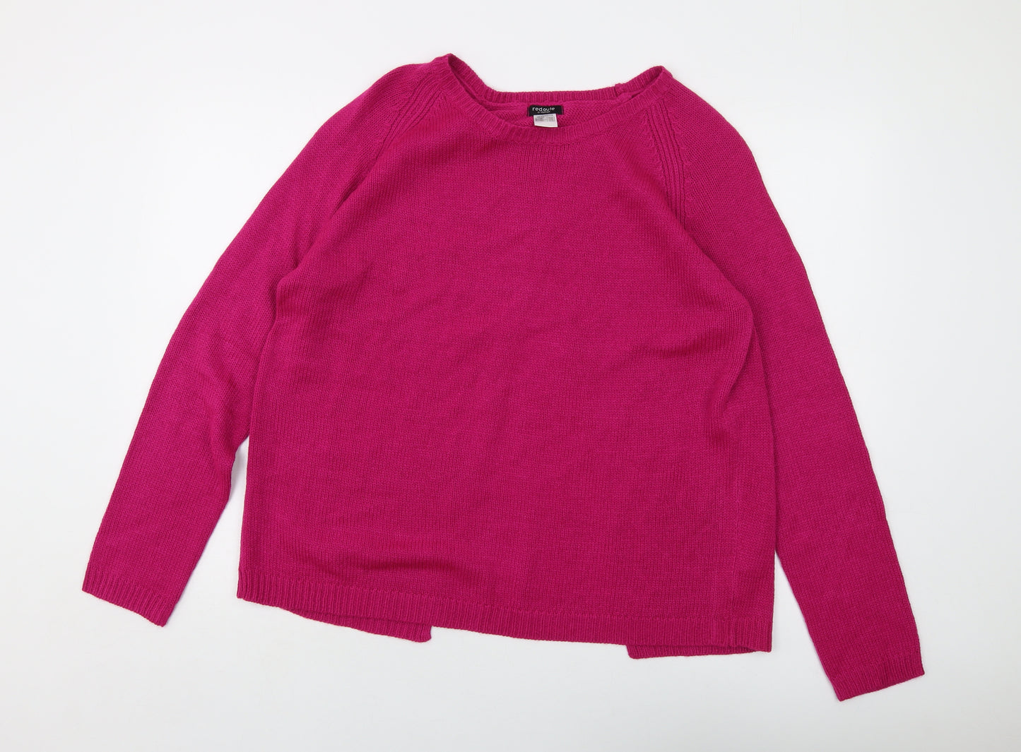 La Redoute Womens Pink Round Neck Acrylic Pullover Jumper Size 18