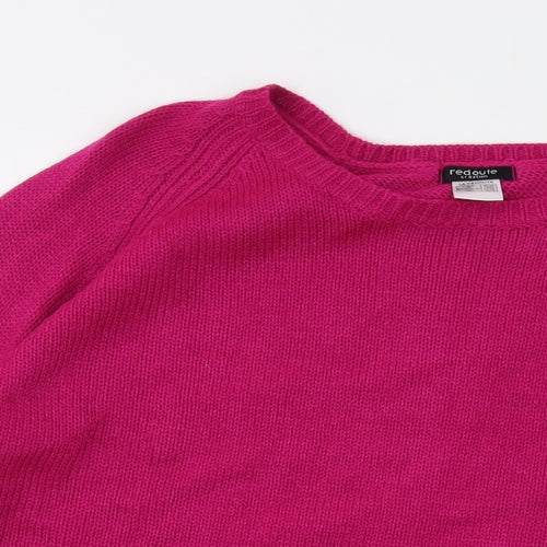 La Redoute Womens Pink Round Neck Acrylic Pullover Jumper Size 18