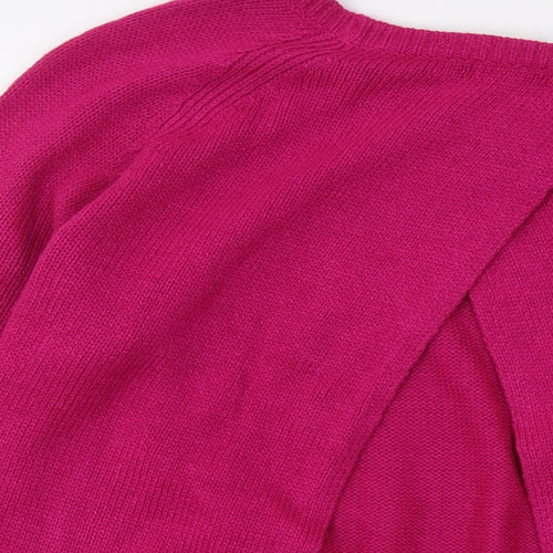 La Redoute Womens Pink Round Neck Acrylic Pullover Jumper Size 18