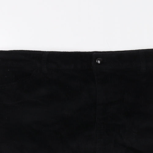 Pieces Womens Black Cotton Mini Skirt Size L Button