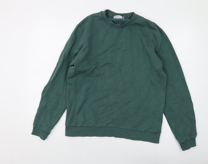 ASOS Mens Green Cotton Pullover Sweatshirt Size M