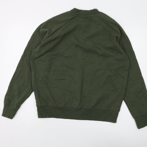 Topman Mens Green Cotton Pullover Sweatshirt Size M