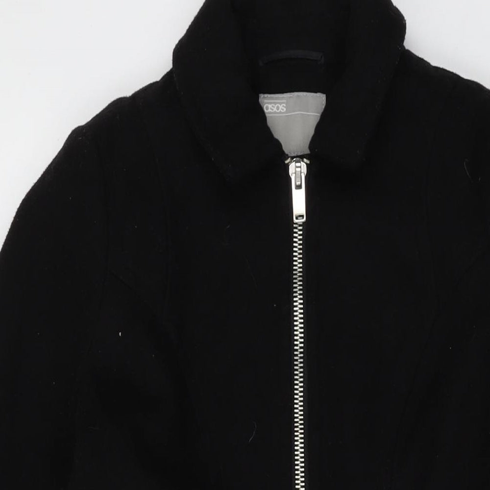 ASOS Womens Black Jacket Coat Size 8 Zip