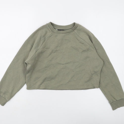 New Look Girls Green Cotton Pullover Sweatshirt Size 10-11 Years Pullover