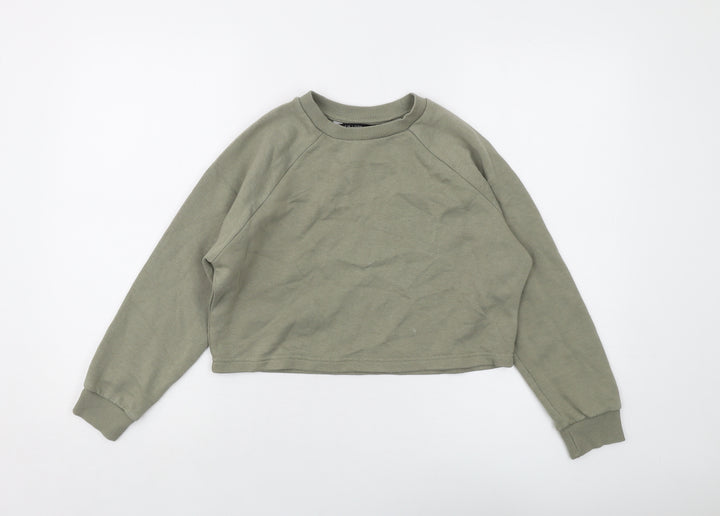 New Look Girls Green Cotton Pullover Sweatshirt Size 10-11 Years Pullover