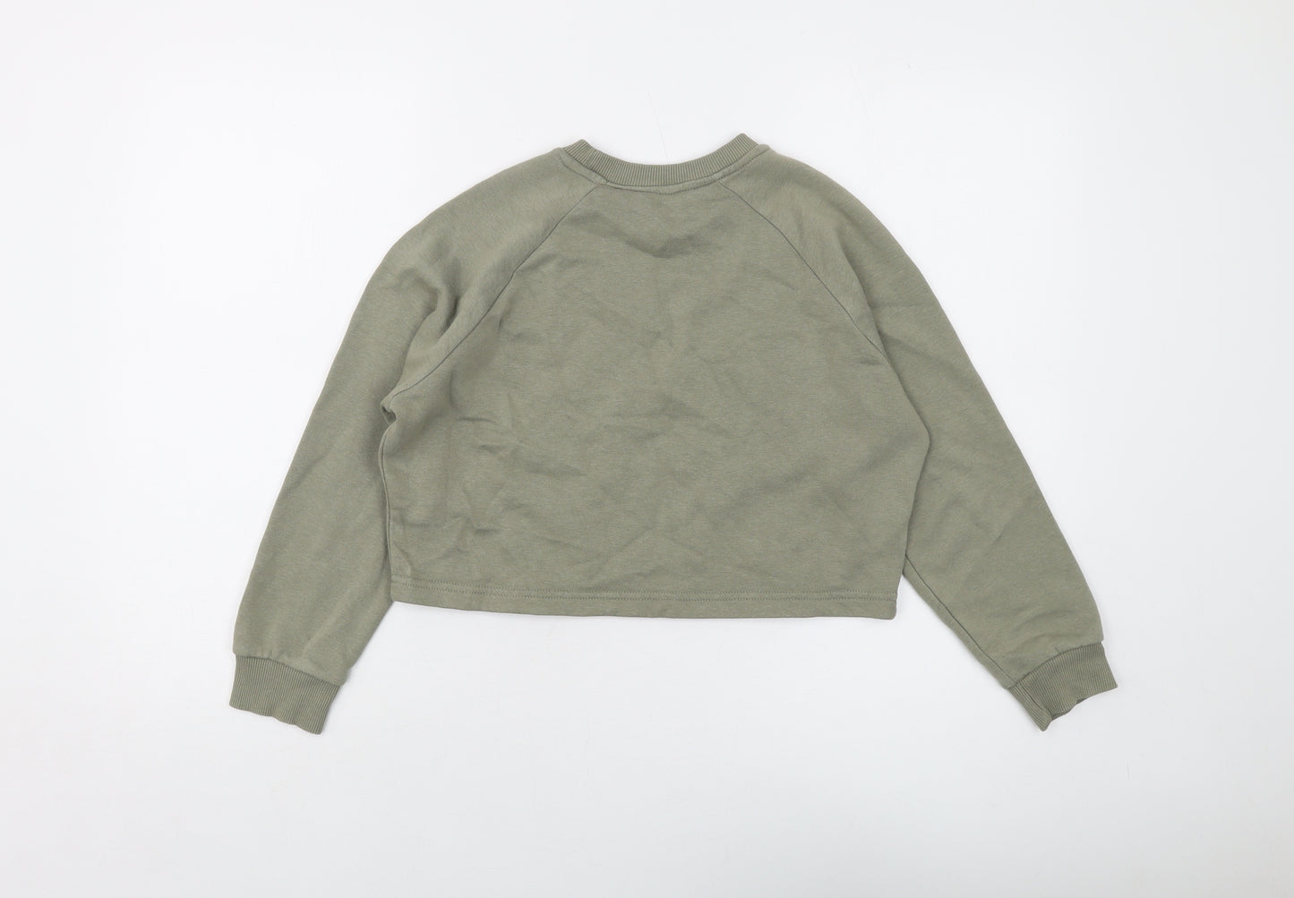 New Look Girls Green Cotton Pullover Sweatshirt Size 10-11 Years Pullover
