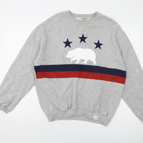 Pull&Bear Womens Green Cotton Pullover Sweatshirt Size S Pullover