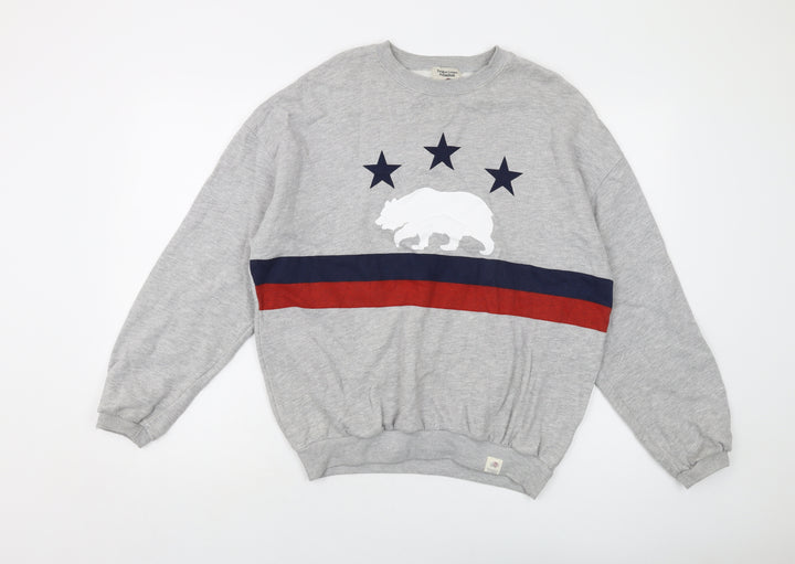 Pull&Bear Womens Green Cotton Pullover Sweatshirt Size S Pullover