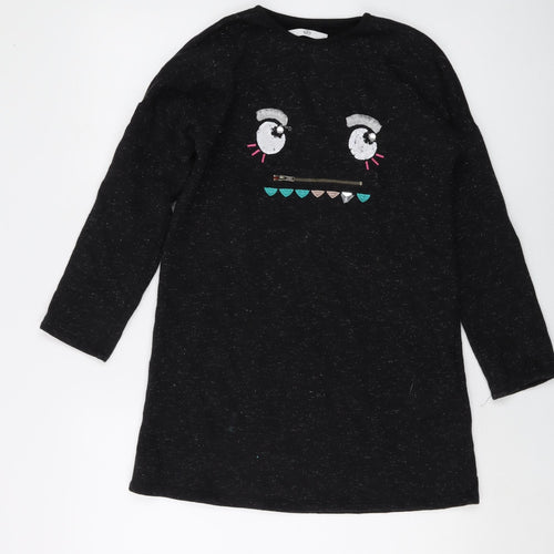 Marks and Spencer Girls Beige Cotton Pullover Sweatshirt Size 10-11 Years Pullover