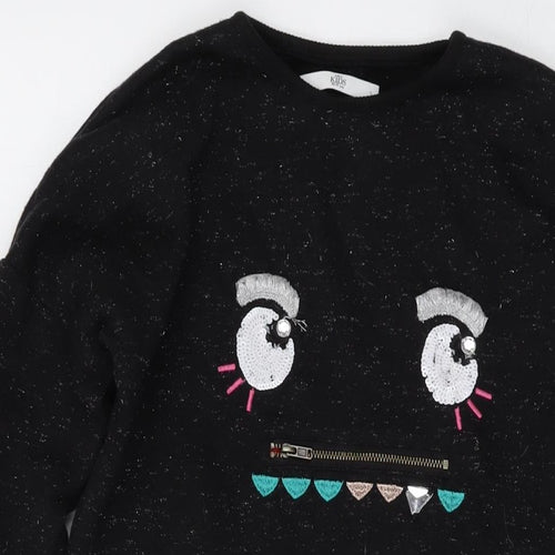 Marks and Spencer Girls Beige Cotton Pullover Sweatshirt Size 10-11 Years Pullover