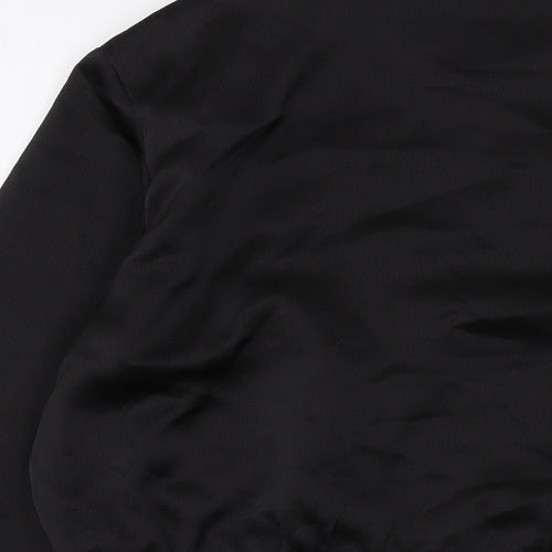 Boohoo Womens Black Bomber Jacket Jacket Size 10 Zip