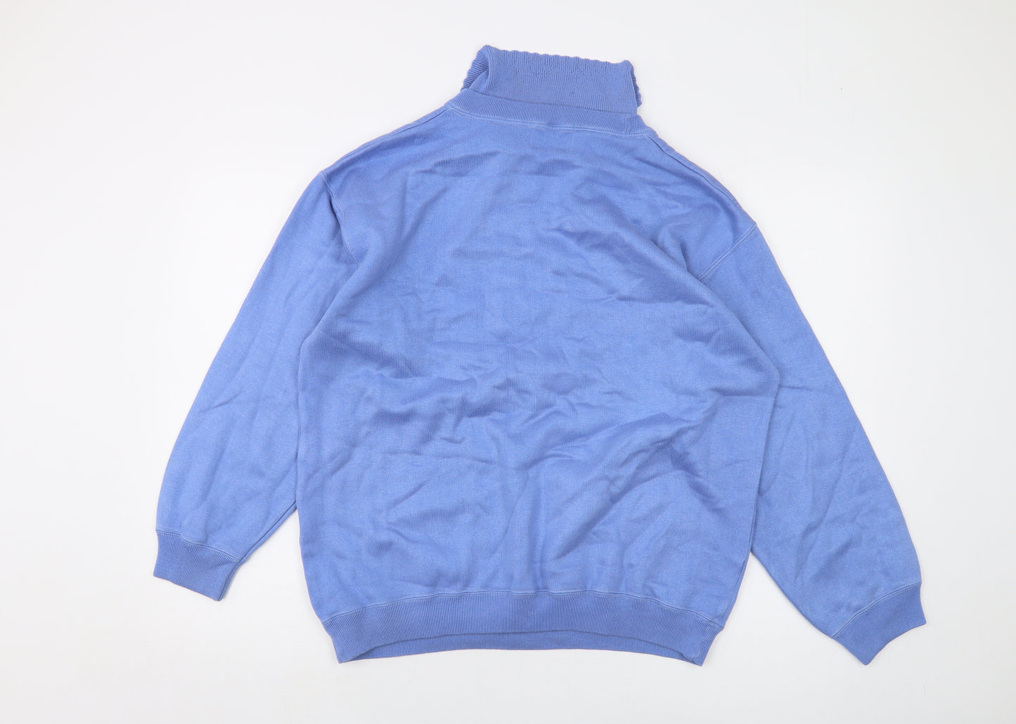 Country Scene Womens Blue Acrylic Pullover Sweatshirt Size M Pullover