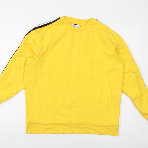 Topman Mens Yellow Cotton Pullover Sweatshirt Size M