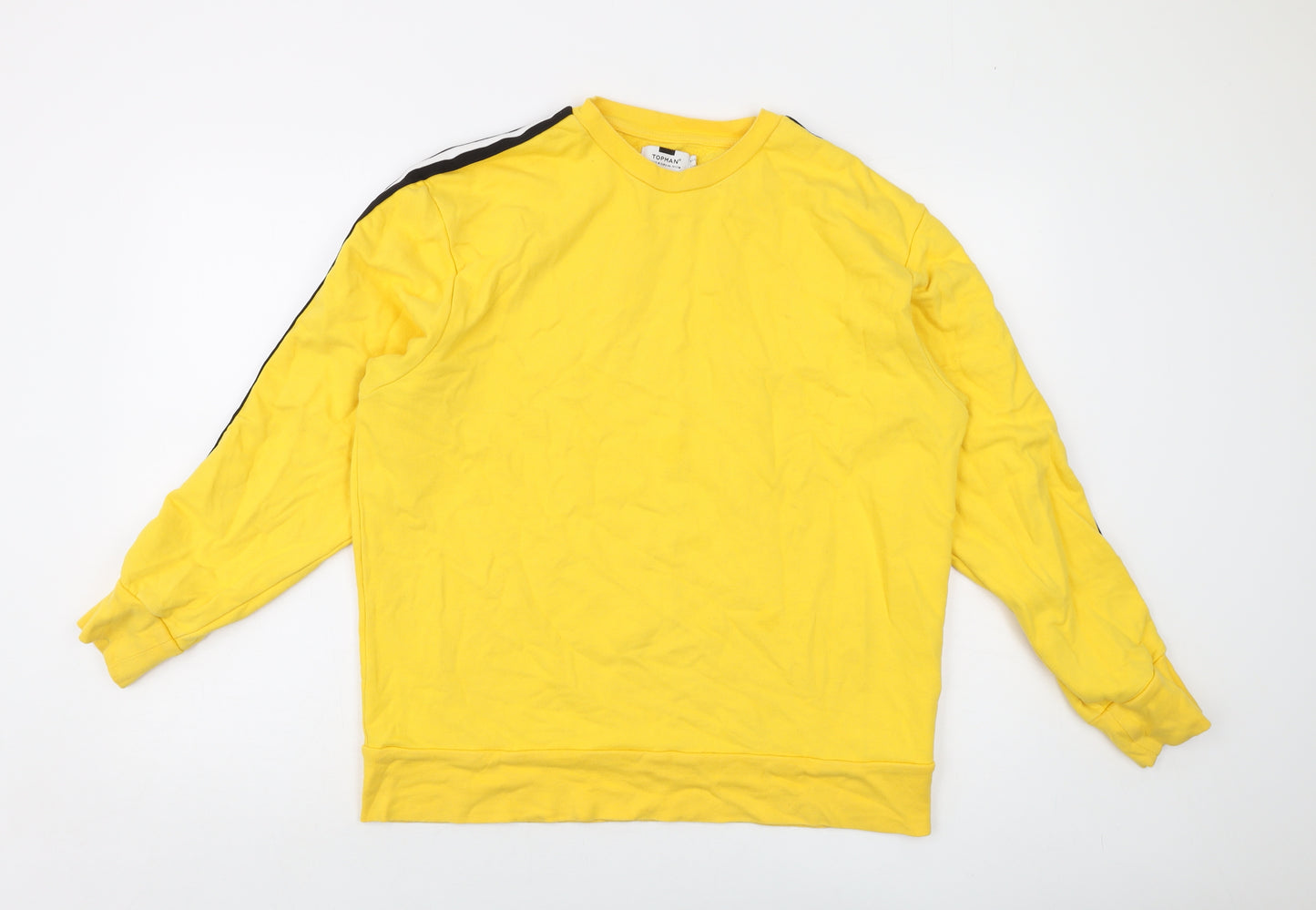 Topman Mens Yellow Cotton Pullover Sweatshirt Size M