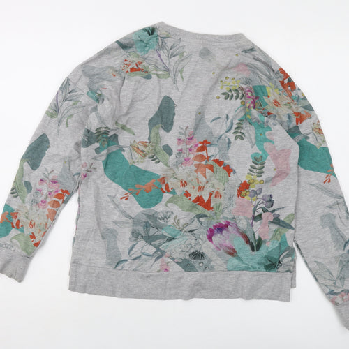 NEXT Womens Grey Floral Cotton Pullover Sweatshirt Size 8 Pullover