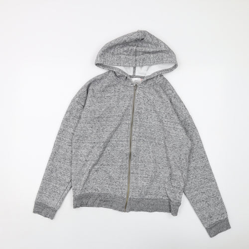 Body Bleu Womens Grey Polyester Full Zip Hoodie Size S Zip