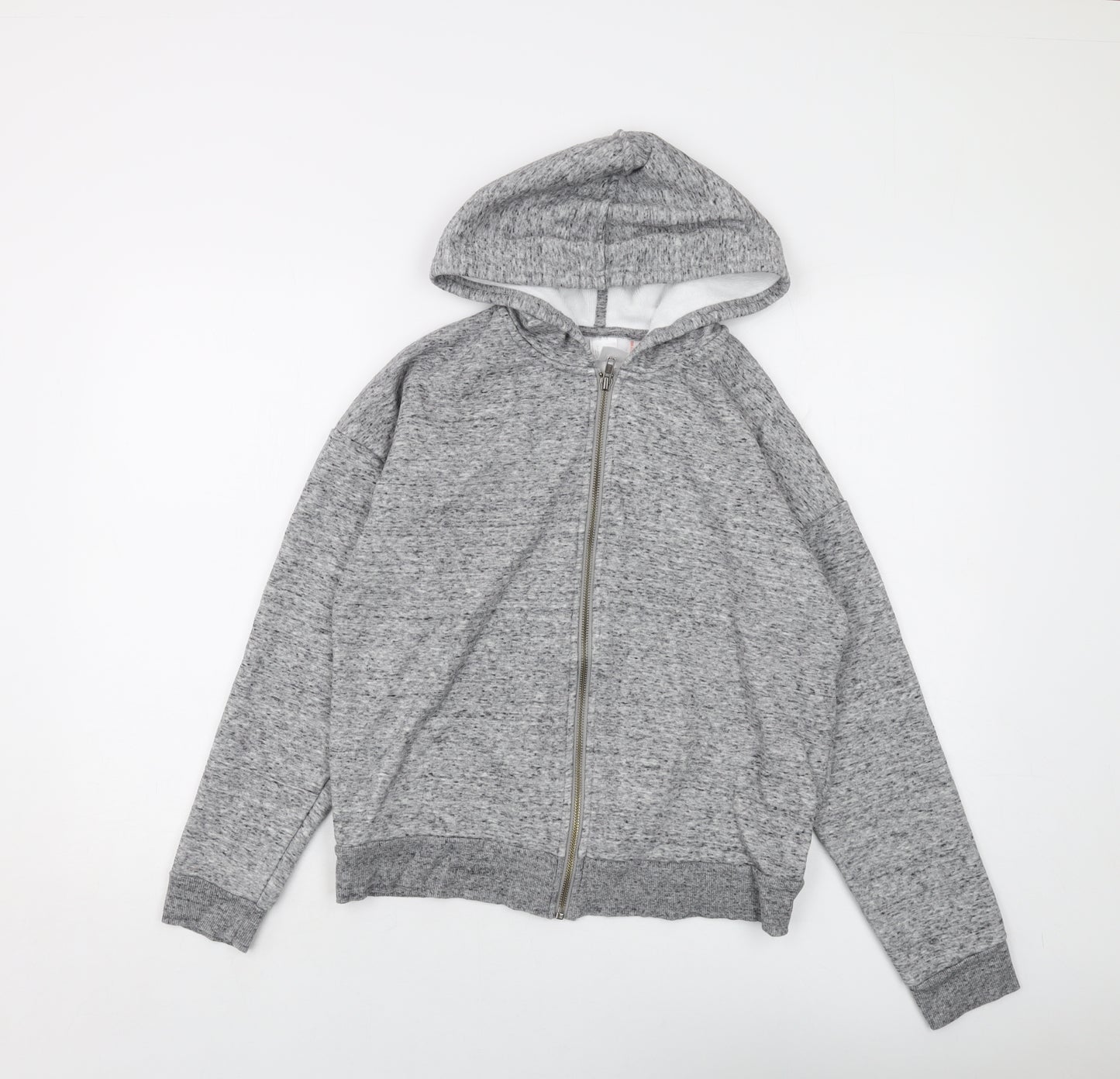 Body Bleu Womens Grey Polyester Full Zip Hoodie Size S Zip