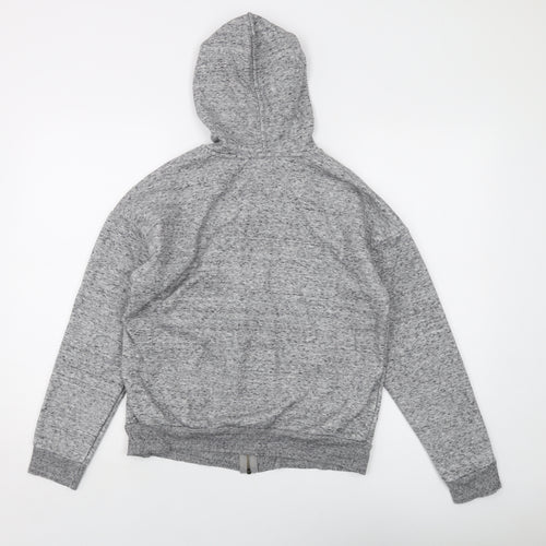 Body Bleu Womens Grey Polyester Full Zip Hoodie Size S Zip