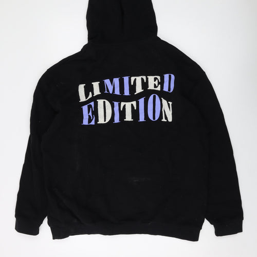 Boohoo Mens Black Cotton Pullover Hoodie Size S