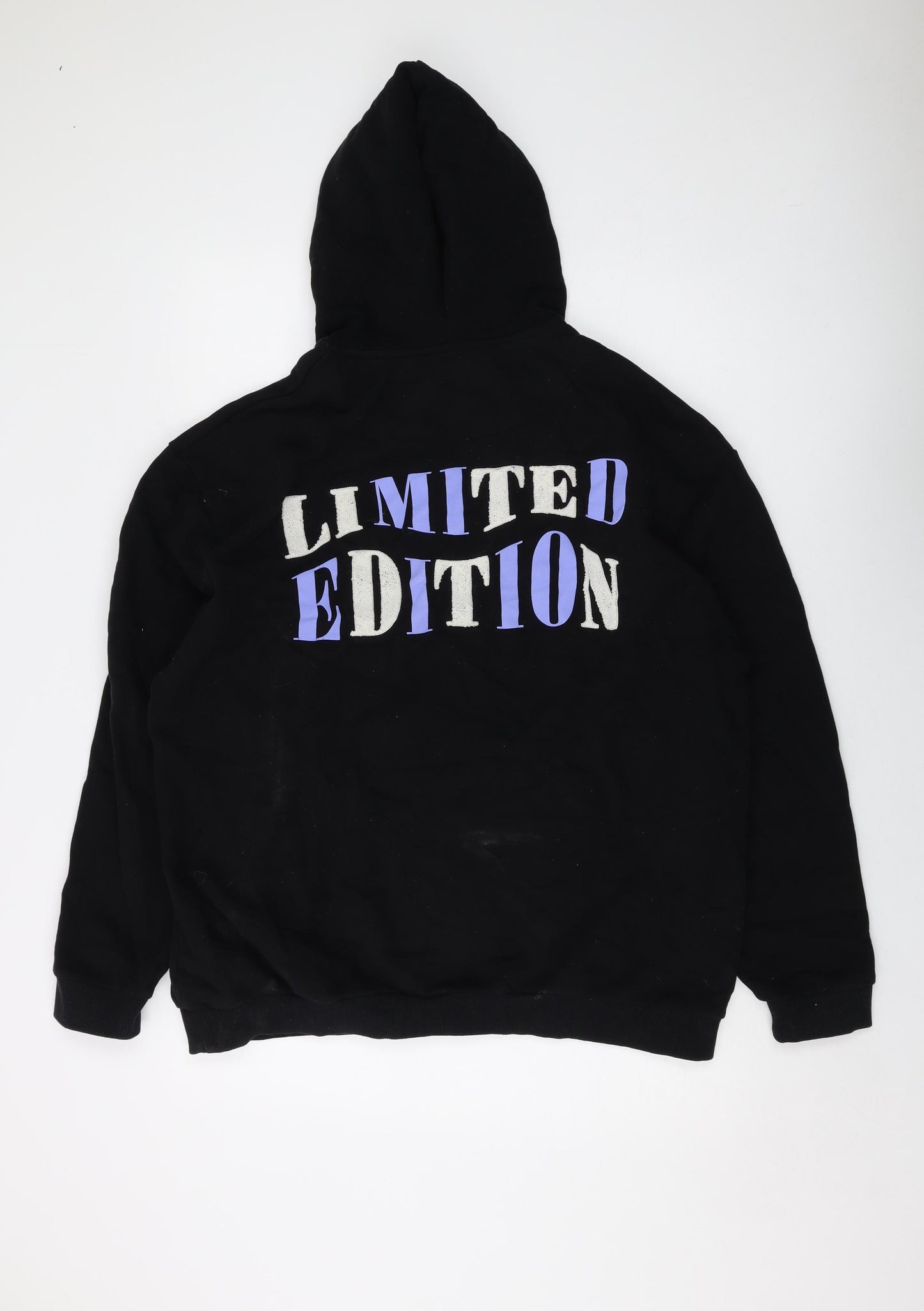 Boohoo Mens Black Cotton Pullover Hoodie Size S