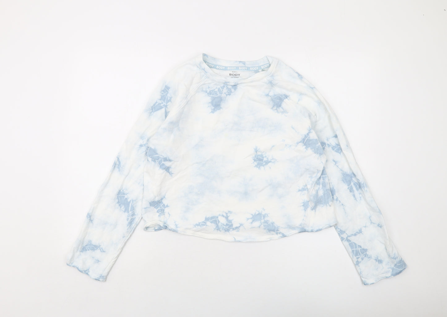 Marks and Spencer Womens White Geometric Cotton Pullover Sweatshirt Size 10 Pullover