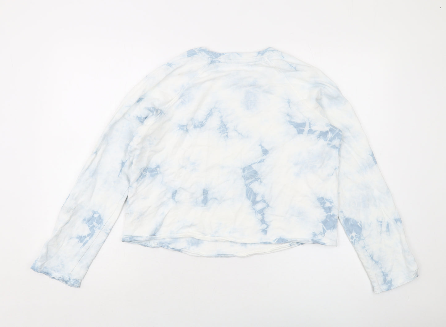 Marks and Spencer Womens White Geometric Cotton Pullover Sweatshirt Size 10 Pullover
