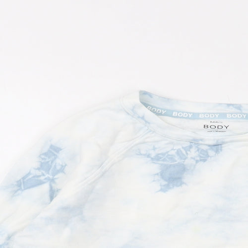 Marks and Spencer Womens White Geometric Cotton Pullover Sweatshirt Size 10 Pullover