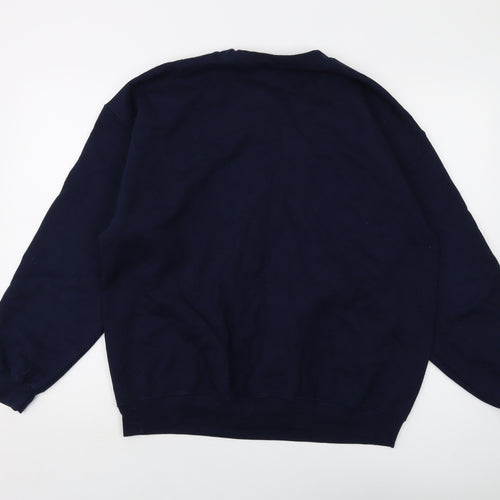 New Look Mens Blue Cotton Pullover Sweatshirt Size M