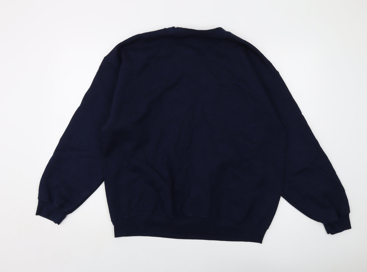 New Look Mens Blue Cotton Pullover Sweatshirt Size M