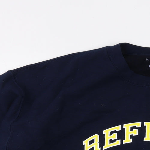 New Look Mens Blue Cotton Pullover Sweatshirt Size M