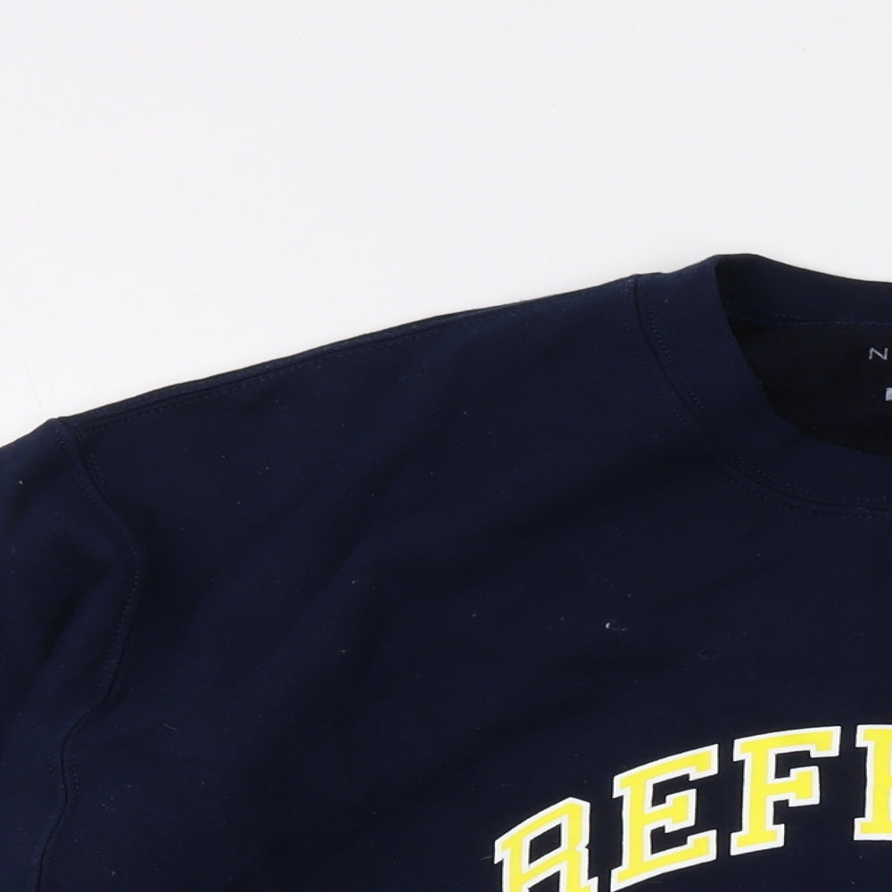 New Look Mens Blue Cotton Pullover Sweatshirt Size M