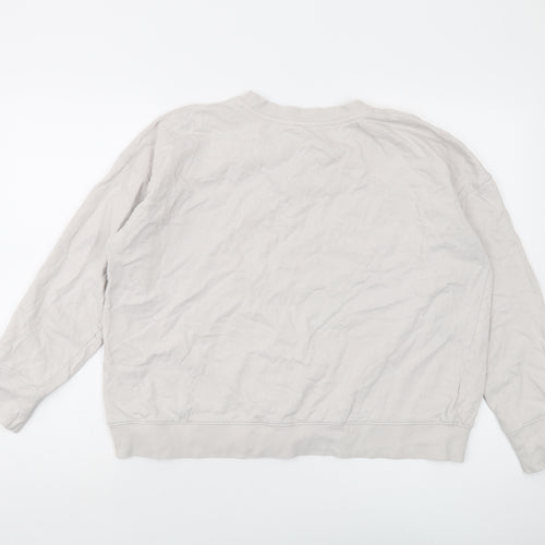 John Lewis Womens Grey Cotton Pullover Sweatshirt Size L Pullover