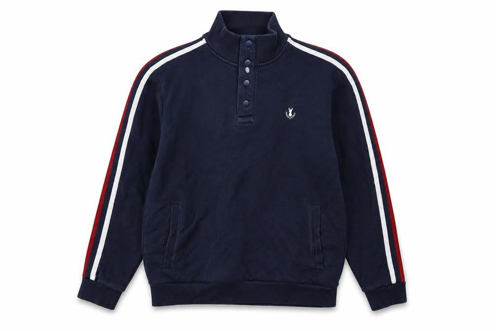 Front view of Next men’s blue cotton pullover sweatshirt, size L