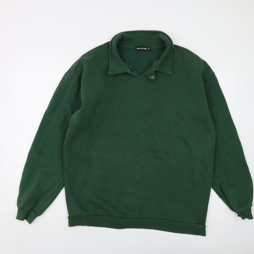 PRETTYLITTLETHING Mens Green Cotton Pullover Sweatshirt Size M