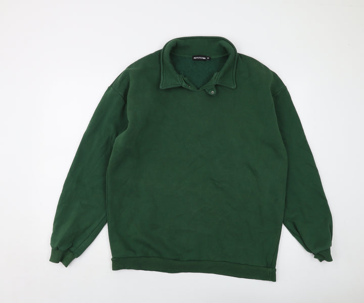PRETTYLITTLETHING Mens Green Cotton Pullover Sweatshirt Size M